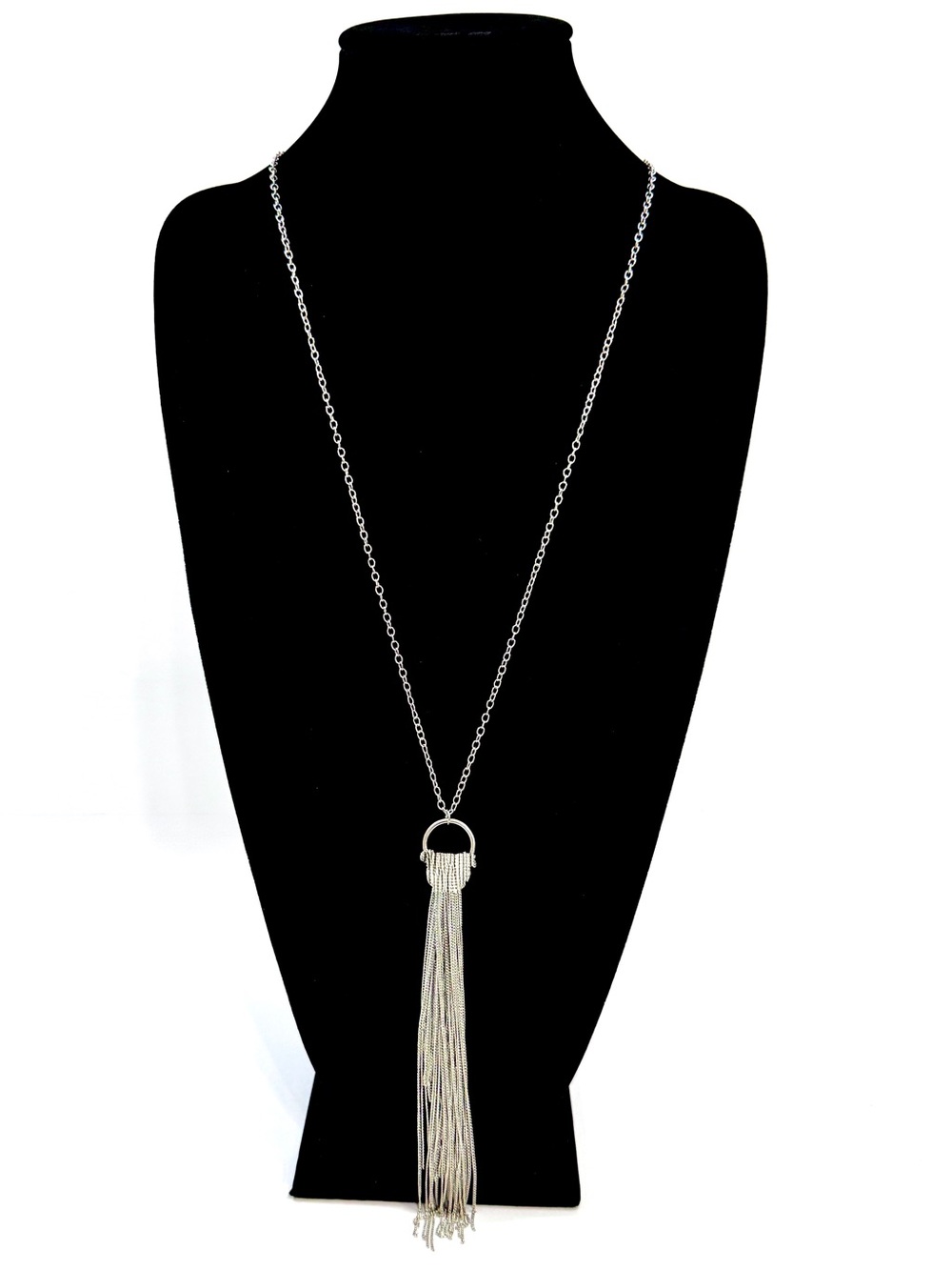 LOFT Silver Tassel Necklace NWT
